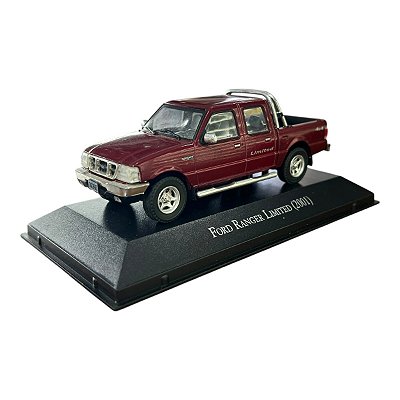 Miniatura Ford Ranger Limited Bordô Metal 1:43