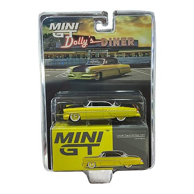 Miniatura MiniGT Lincoln Capri Hot Rod 54 Amarelo #794 1:64