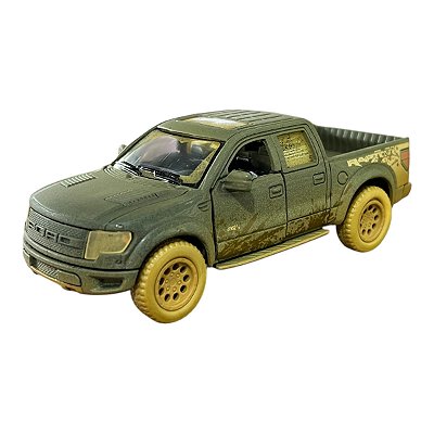 Miniatura Ford F150 Raptor Enlamada Verde Kinsmart 1:46