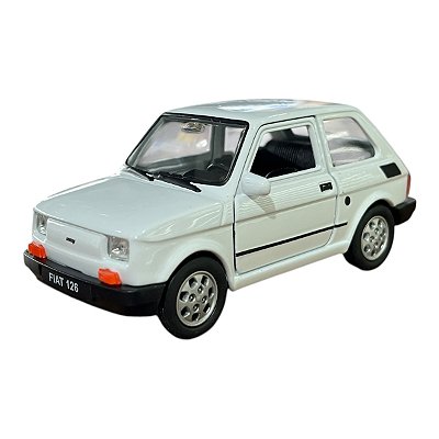 Miniatura Fiat 126 Branco Metal Welly 1:32