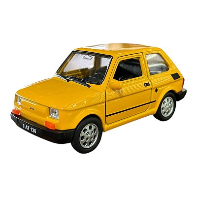 Miniatura Fiat 126 Amarelo Metal Welly 1:32