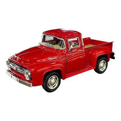 Miniatura Ford F100 Picape 1956 Vermelho Metal Kinsmart 1:38