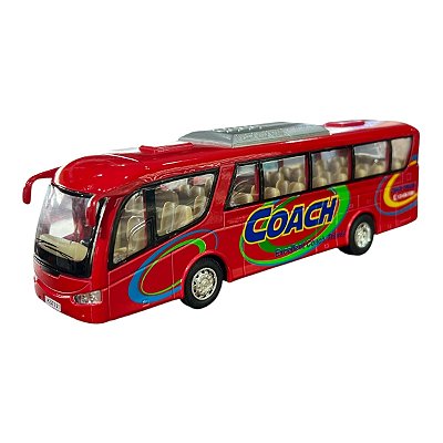 Miniatura Ônibus Vermelho Coach Kinsfun 1:64
