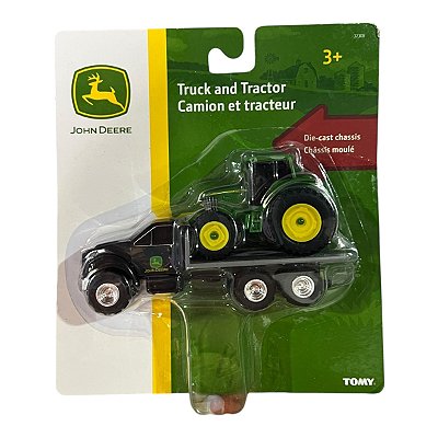 Miniatura John Deere Caminhão Guincho c/ Trator 1:64