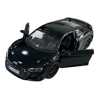 Miniatura Audi R8 Preto Kinsmart Metal 1:36