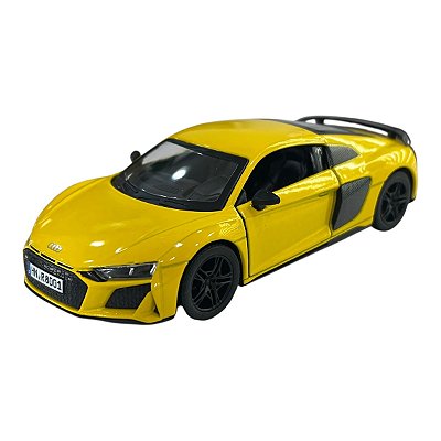 Miniatura Audi R8 Amarelo Kinsmart Metal 1:36