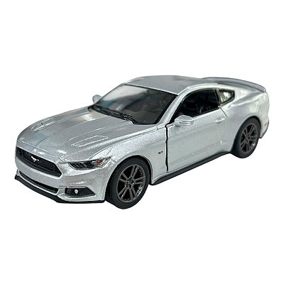 Miniatura Ford Mustang 2015 Prata Kinsmart Metal 1:38