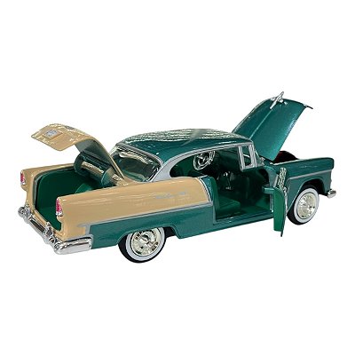 Miniatura Chevy Bel Air 1955 Motormax Verde Metal 1:24