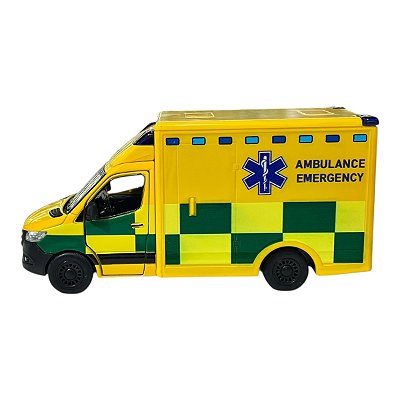 Miniatura Mercedes Benz Sprinter Ambulancia Amarelo 1:48