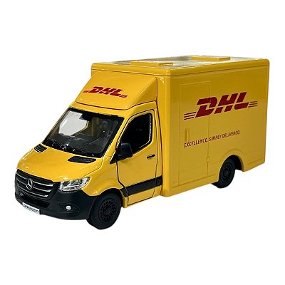Miniatura Mercedes Benz Sprinter DHL Amarelo 1:48