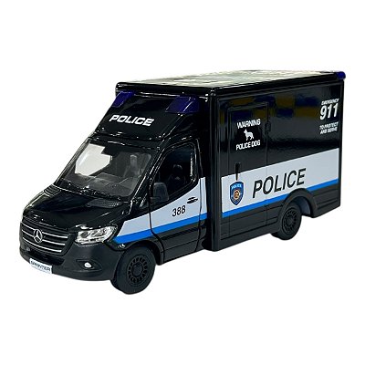 Miniatura Mercedes Benz Sprinter Policia Preto 1:48