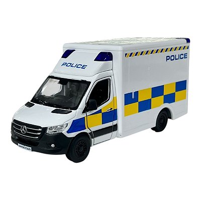 Miniatura Mercedes Benz Sprinter Policia Branco 1:48
