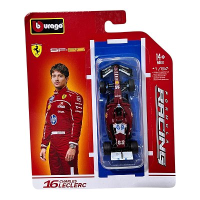 Miniatura Formula 1 F1 Ferrari SF25 Leclerc 16 1:64