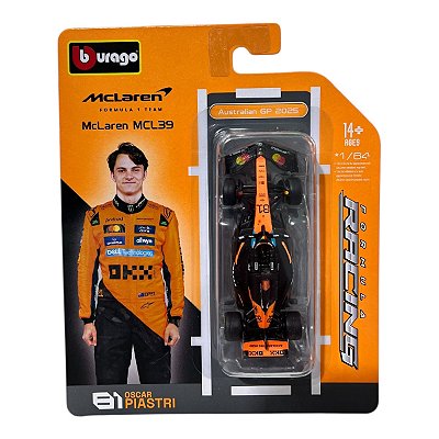 Miniatura Formula 1 F1 Mclaren MCL39 Oscar Piastri 81 1:64