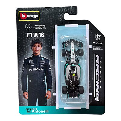 Miniatura Formula 1 F1 Mercedes AMG W16 Antonelli 12 1:64