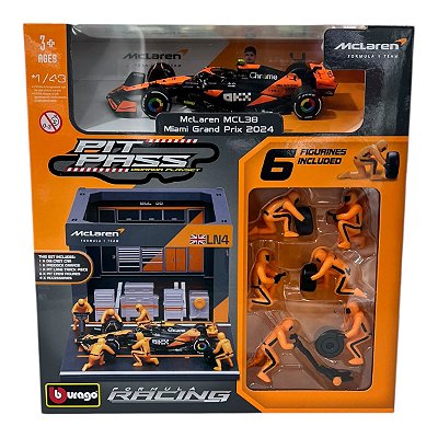 Diorama Pit Stop Fórmula 1 Mclaren MCL38 Lando Norris 4 1:43