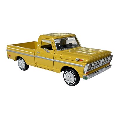 Miniatura Ford F100 1969 Pickup Amarelo Metal 1:24