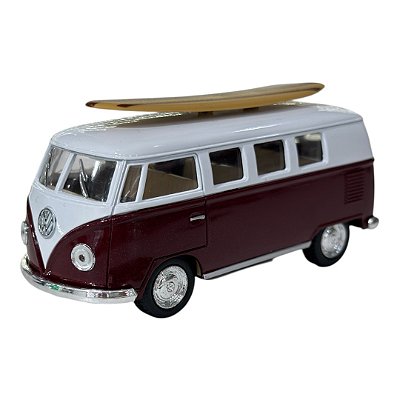 Miniatura Volkswagen Kombi Surf Bordô 1:32