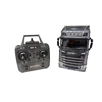 Miniatura Caminhão Scania 770 Huina Controle Cinza 1:18