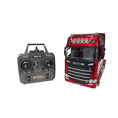 Miniatura Caminhão Scania 770 Huina Controle Vermelho 1:18