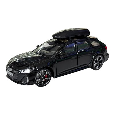 Miniatura Audi RS6 Preto Acende Luz E Som Metal 1:32