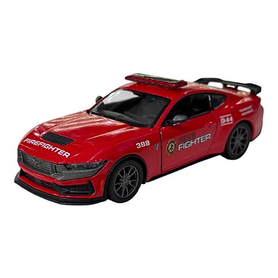 Miniatura Ford Mustang Dark Horse Bombeiro Kinsmart 1:38