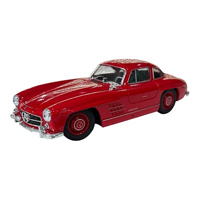 Miniatura Mercedes Benz 300 SL Vermelho Metal Welly 1:24