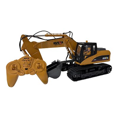 Miniatura Retro Escavadeira Huina 1535 Controle remoto 1:18