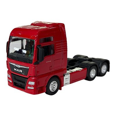 Miniatura Caminhão Man Tgx26.440 Vermelho Metal Welly 1:64