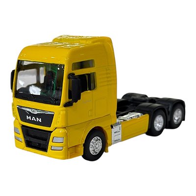 Miniatura Caminhão Man Tgx26.440 Amarelo Metal Welly 1:64