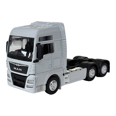 Miniatura Caminhão Man Tgx26.440 Branco Metal Welly 1:64