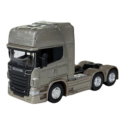 Miniatura Caminhão Scania V8 R730 Truck Dourado Metal 1:64
