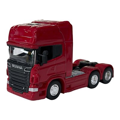 Miniatura Caminhão Scania V8 R730 Truck Vermelho Metal 1:64