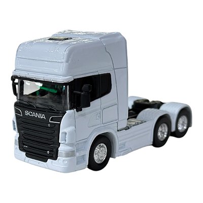 Miniatura Caminhão Scania V8 R730 Truck Branco Metal 1:64