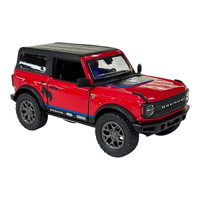 Miniatura Ford Bronco Vermelho Kinsmart Metal 1:34
