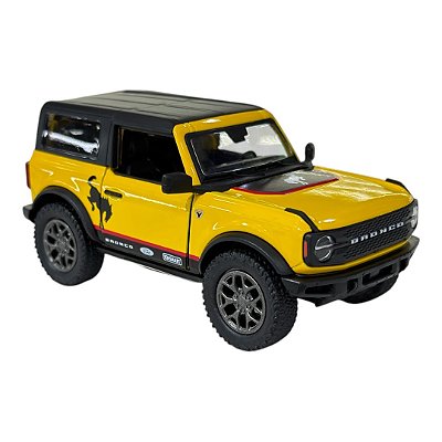 Miniatura Ford Bronco Amarelo Kinsmart Metal 1:34