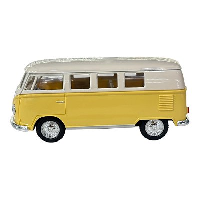Miniatura Volkswagen Kombi Classic Amarelo Claro/Bege 1:32