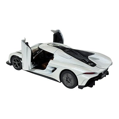 Miniatura Koenigsegg Jesko Branco Kinsmart Metal 1:36