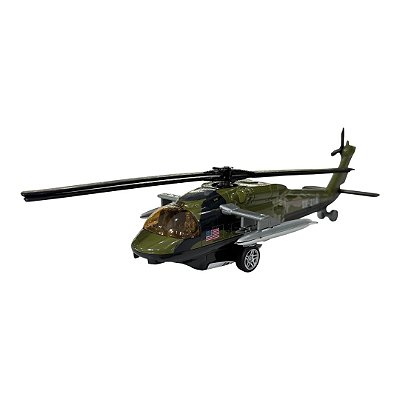 Miniatura Helicóptero Black Hawk EUA Camuflado Metal 1:96