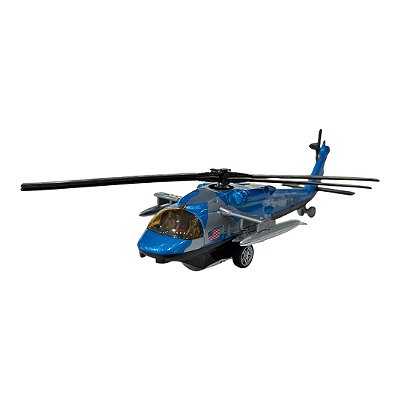 Miniatura Helicóptero Black Hawk EUA Azul Metal 1:96