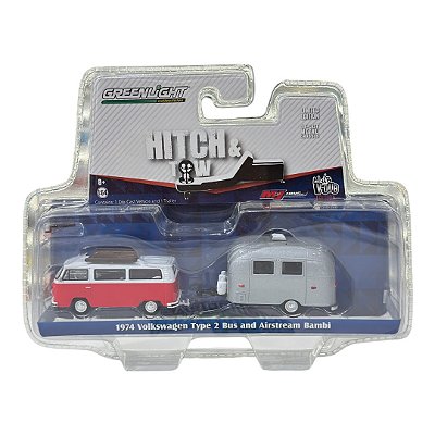 Miniatura Volkswagen Kombi and Airstream Greenlight 1:64
