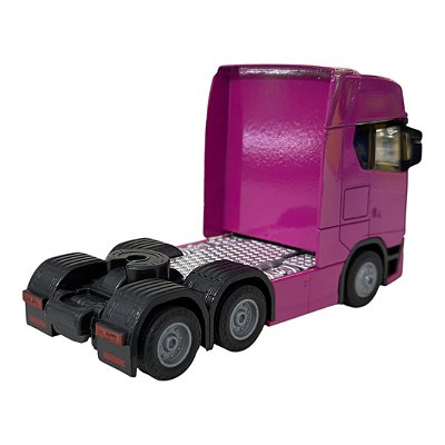 Miniatura Caminhão Scania 770S Rosa Luz e Som 1:50