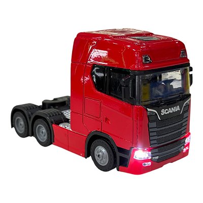Miniatura Caminhão Scania 770S Vermelho Luz e Som 1:50