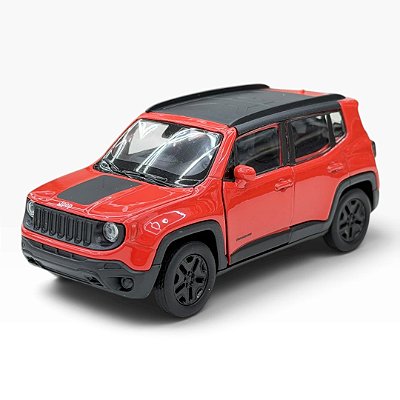 Miniatura Jeep Renegade Laranja Metal Welly 1:38