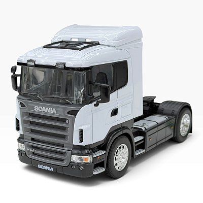 Miniatura Caminhão Scania R470 Toco Branco Metal 1:32