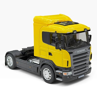 Miniatura Caminhão Scania R470 Toco Amarelo Metal 1:32