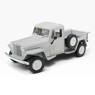 Miniatura Jeep Willys Pickup 1947 Cinza Metal 1:24