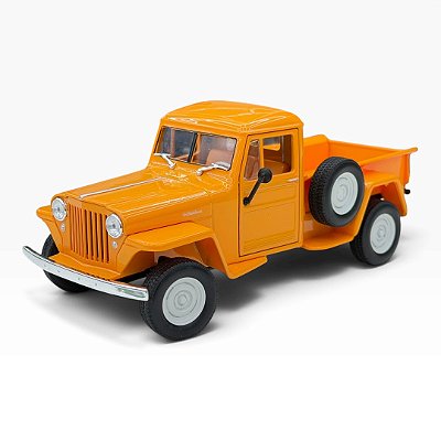 Miniatura Jeep Willys Pickup 1947 Amarelo Metal 1:24