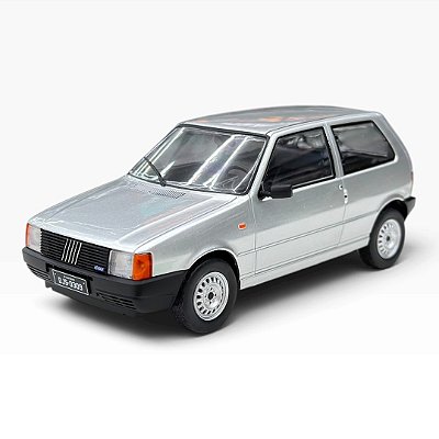 Miniatura Fiat Uno Prata Metal 1:24