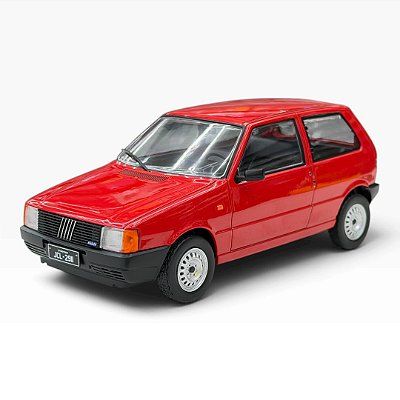 Miniatura Fiat Uno Vermelho Metal 1:24